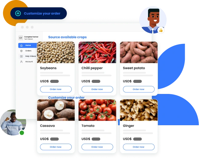 Easy online ordering: Choose to either source readily available crops or customize your order to fit your specific needs